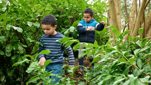 Exploring the garden in winter at Stowe, Buckinghamshire